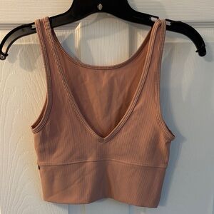Lululemon Athletica Ribbed Peach V-Neck Tank